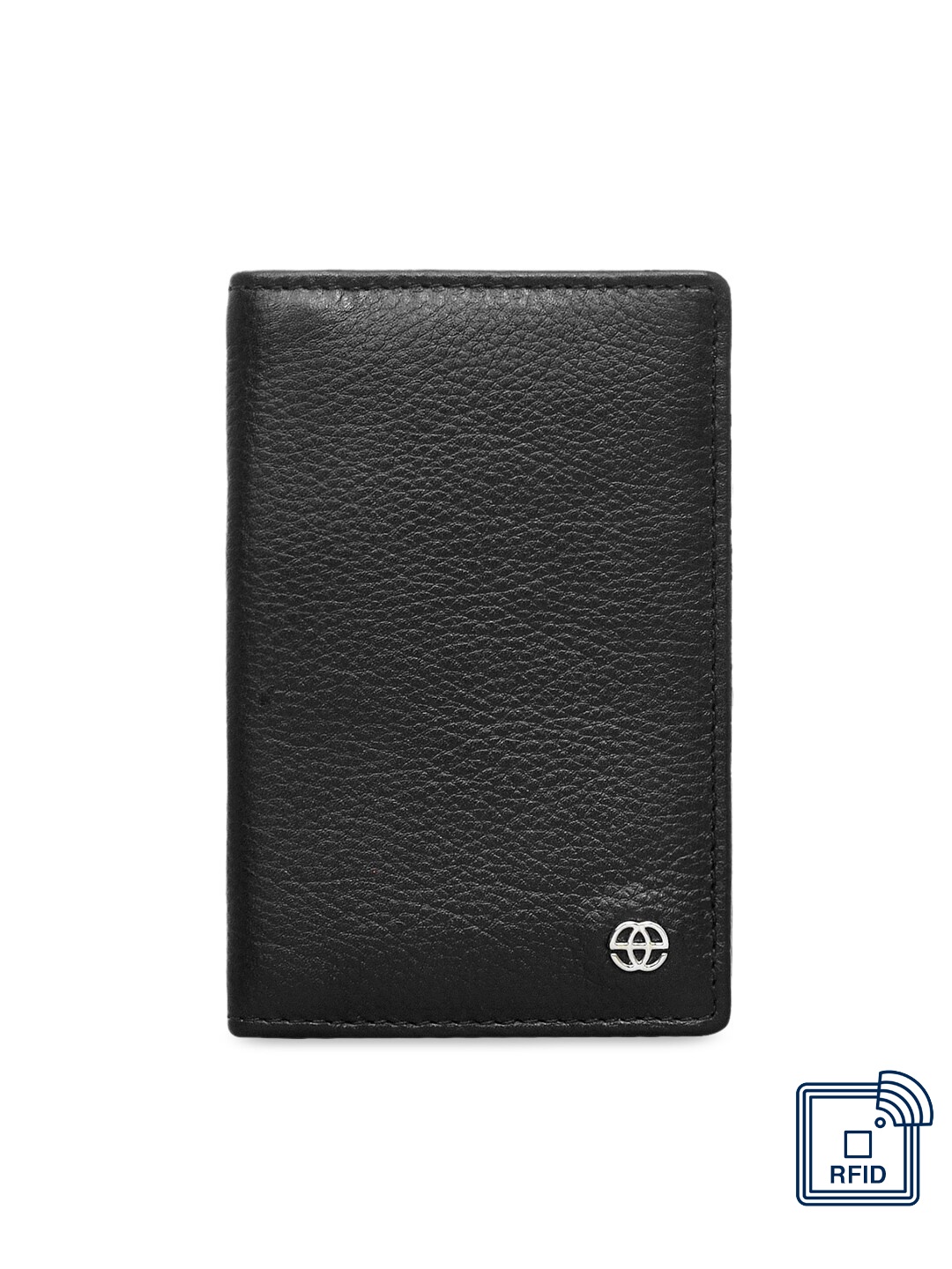 

Eske Unisex Black Solid Leather Card Holder