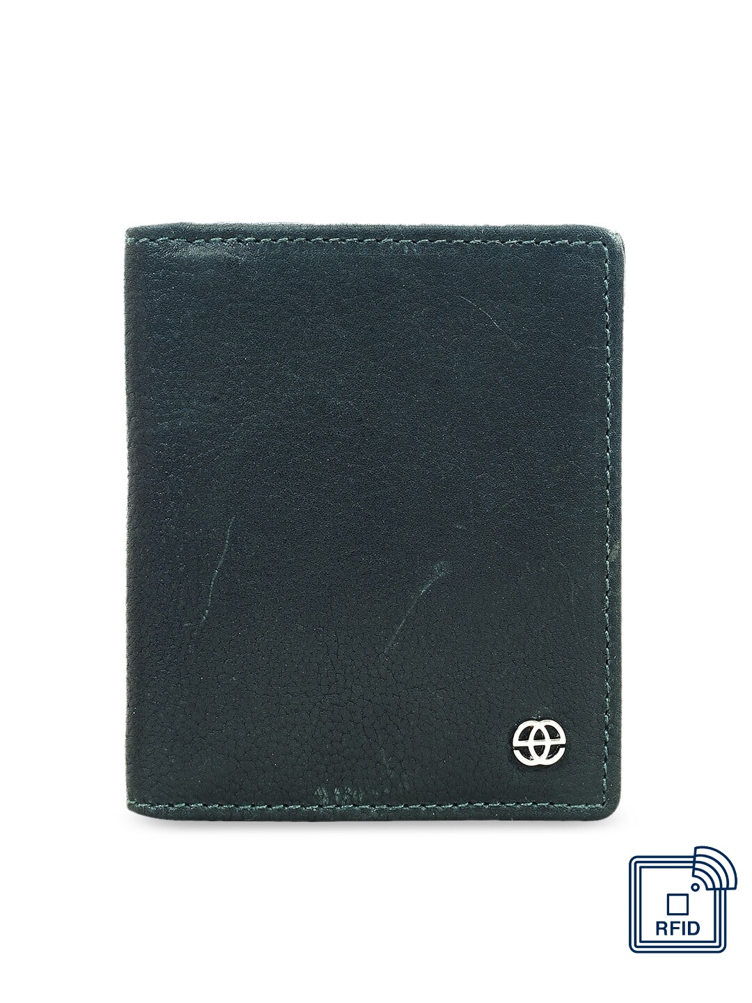 

Eske Unisex Navy Blue Solid Leather Card Holder