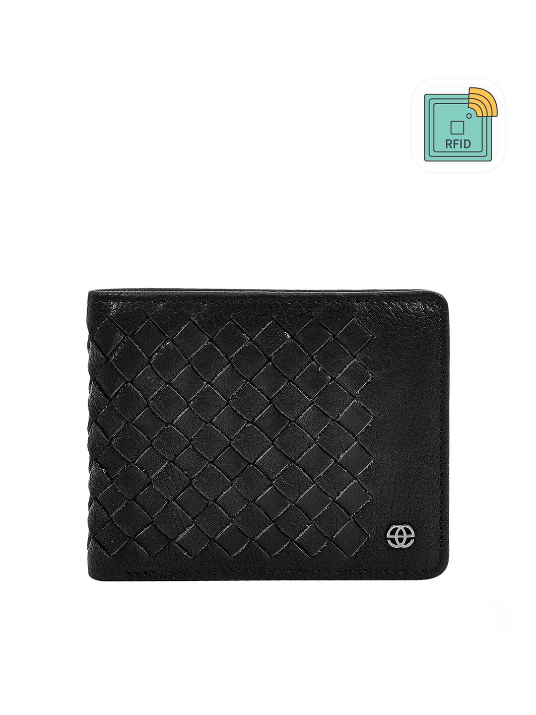 

Eske Men Black Textured Two Fold Wallet