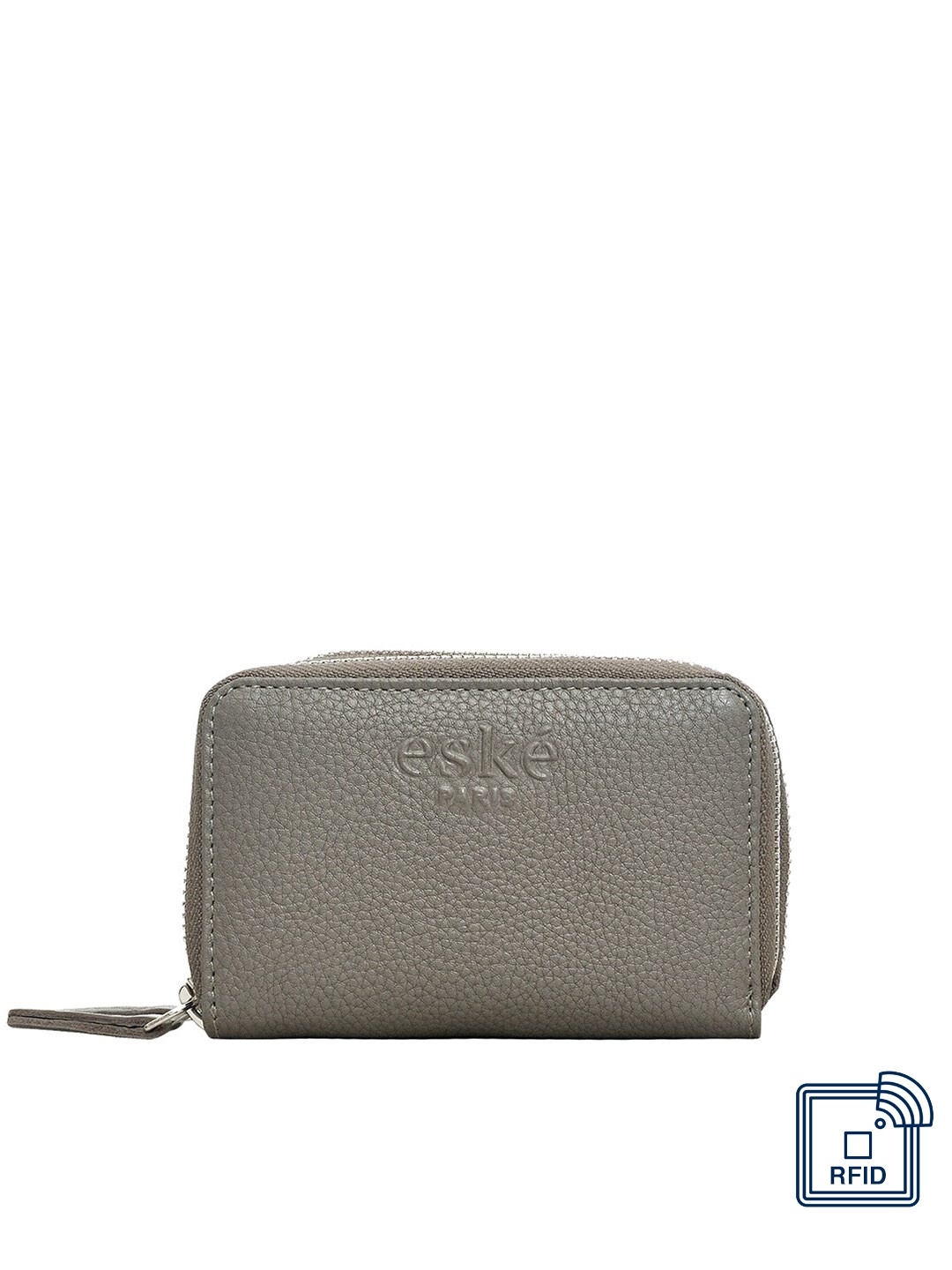 

Eske Women Grey Textured Zip Around Wallet