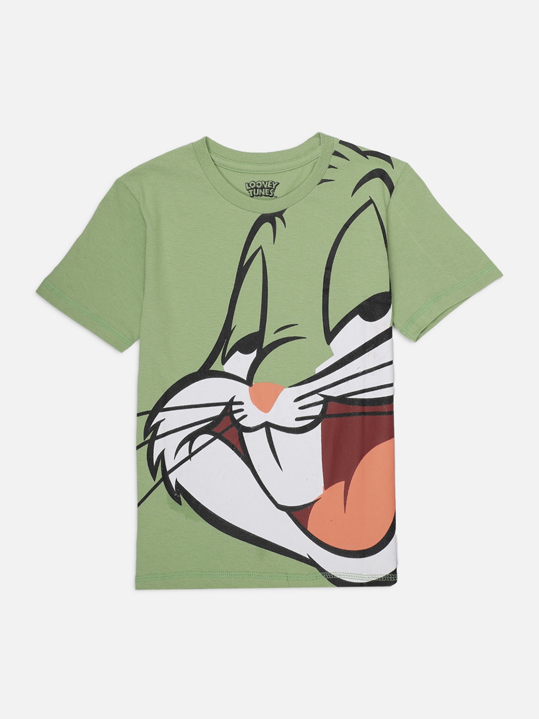 

Kids Ville Boys Green Looney Tunes Printed Cotton Pure Cotton T-shirt