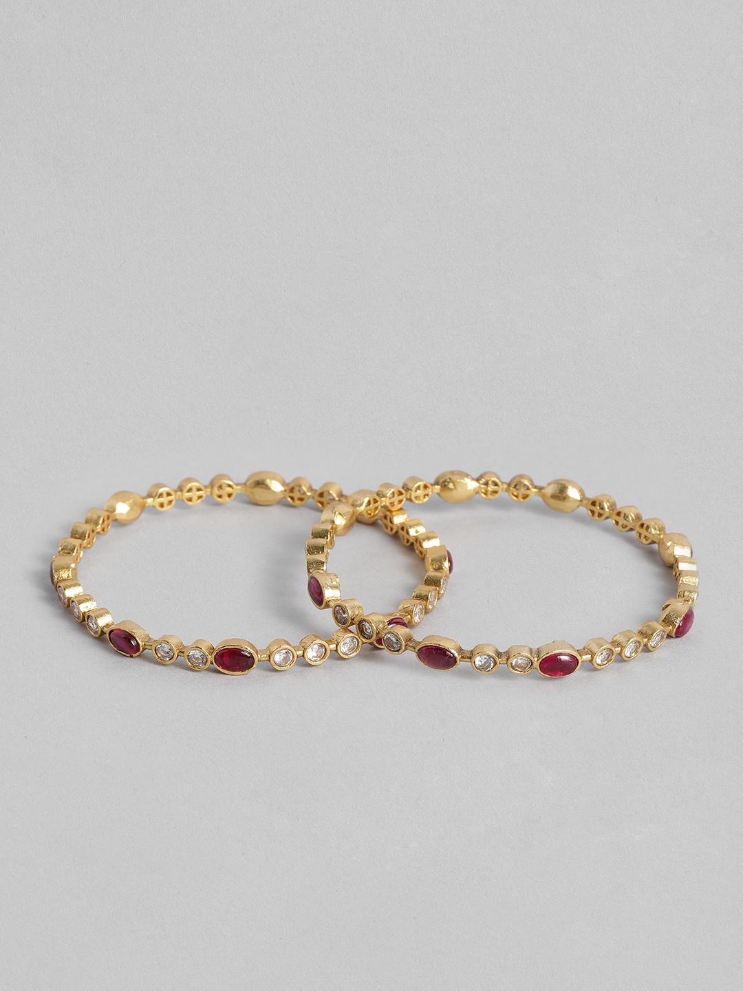 

Peora Set of 2 Gold Plated American Diamond Studded Bangles