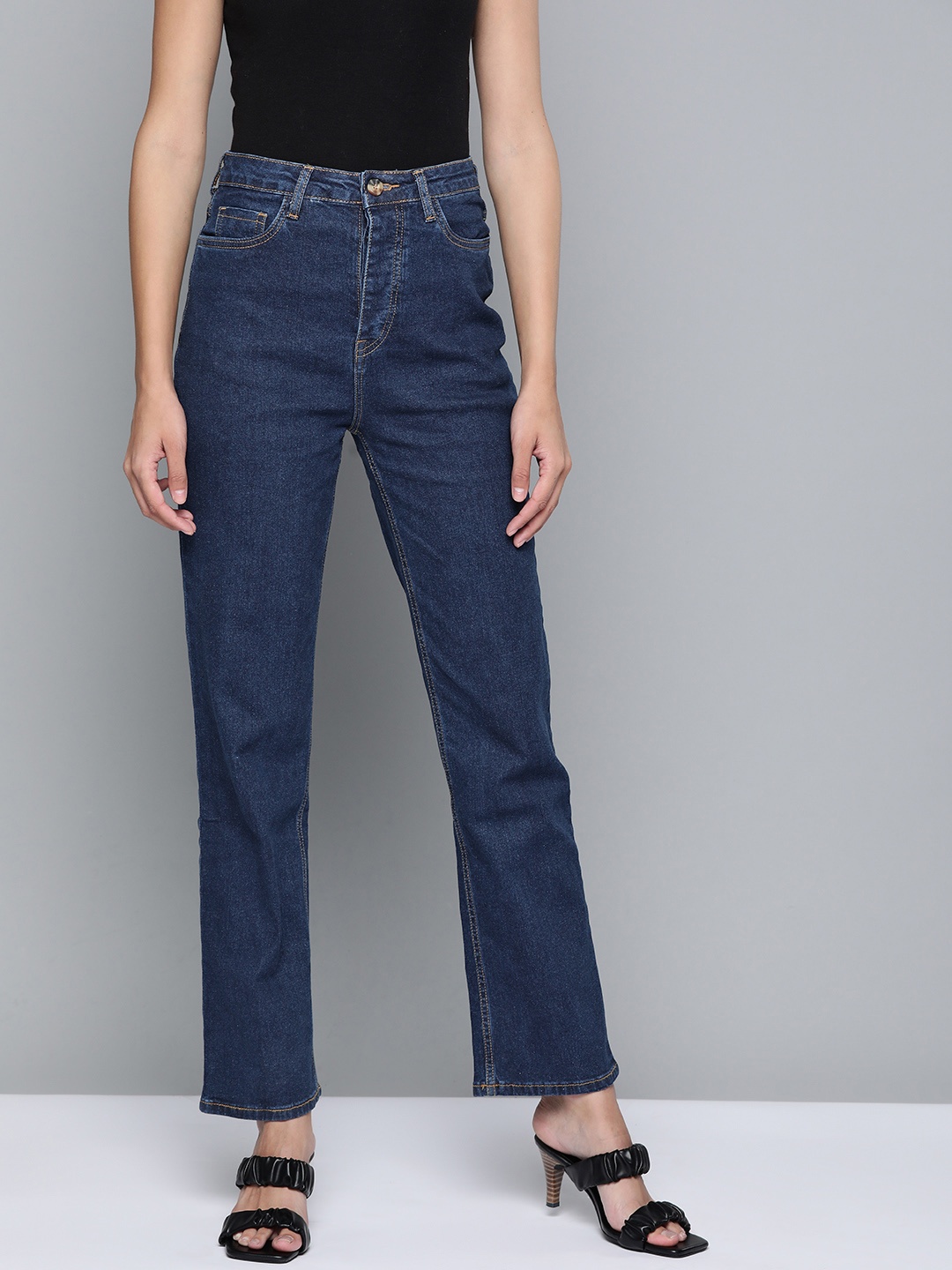 

Chemistry Women Navy Blue Straight Fit Stretchable Jeans