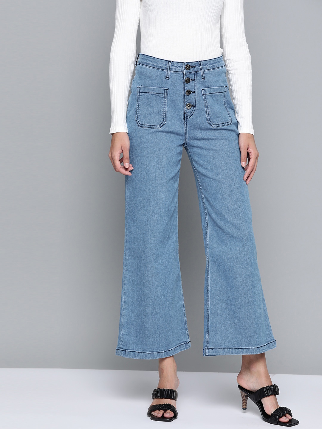 

Chemistry Women Blue Wide Leg Stretchable Jeans