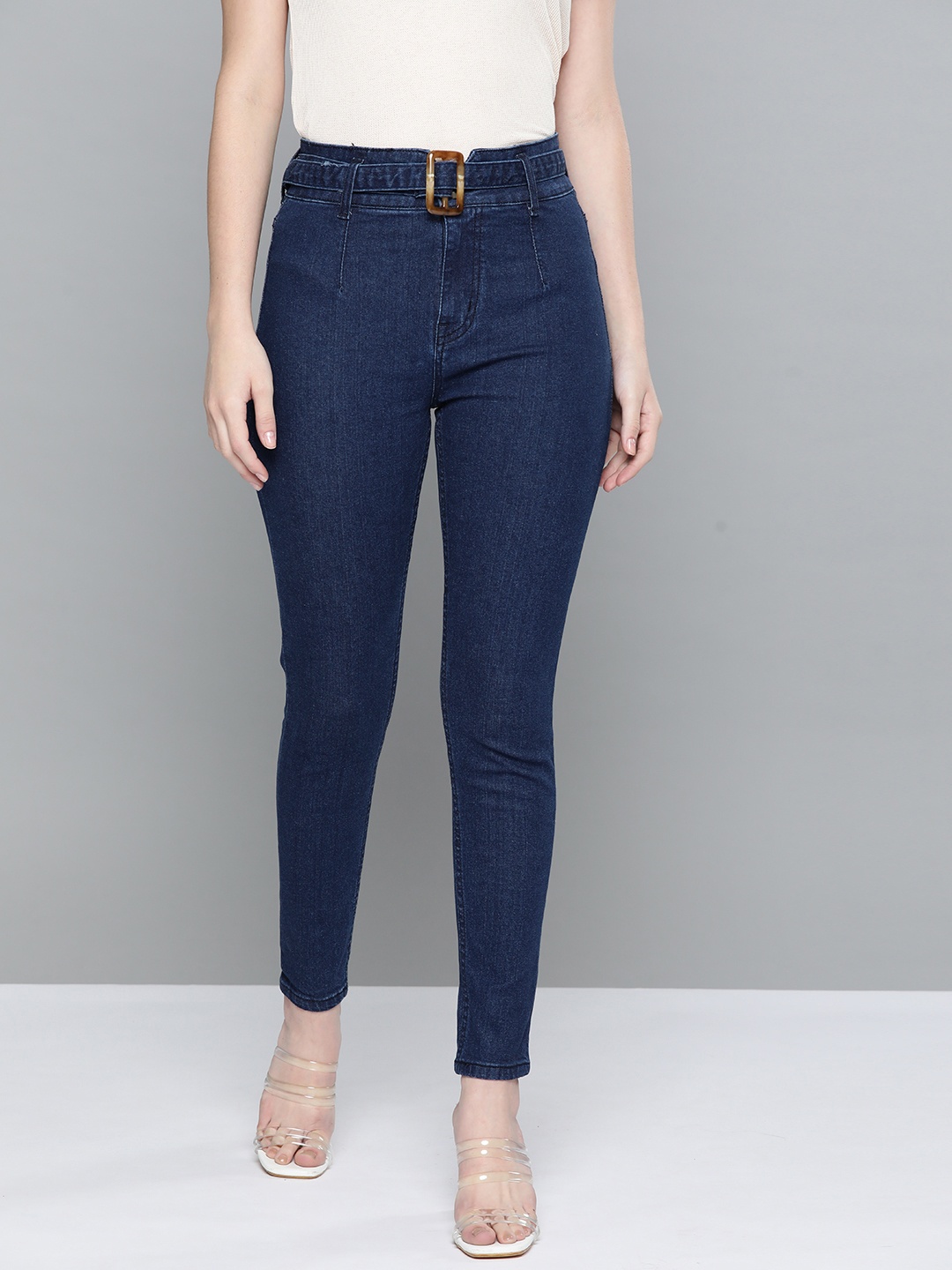 

Chemistry Women Navy Blue Solid Skinny Fit Stretchable Jeans