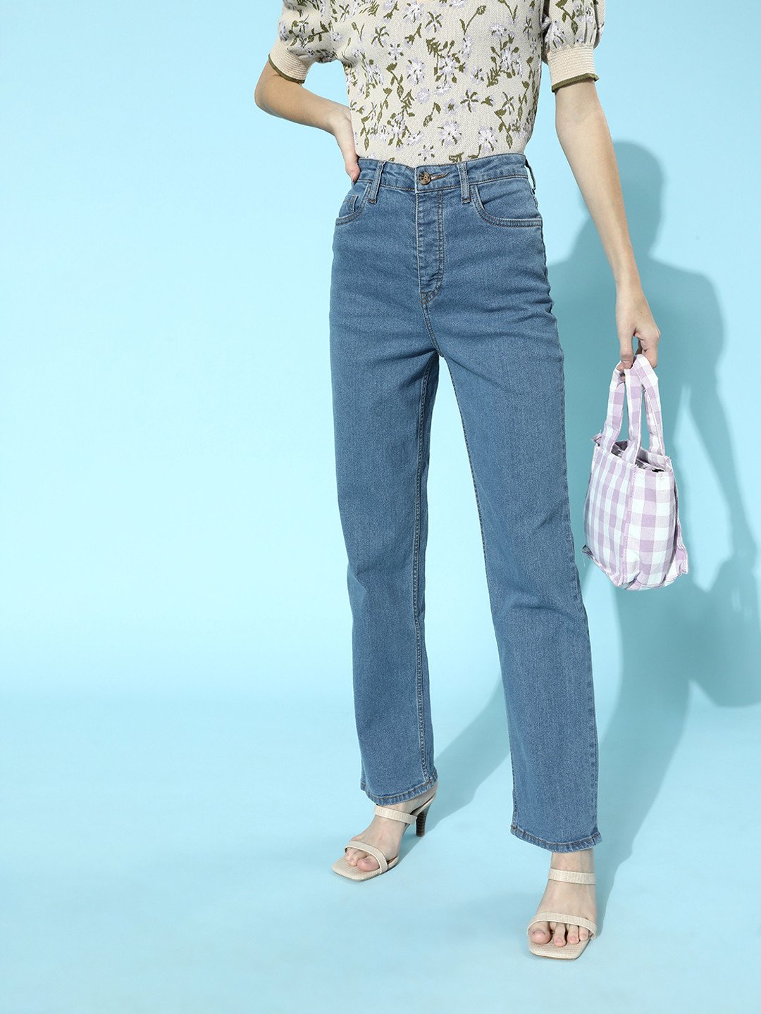 

Chemistry Women Blue Straight Fit Clear Stretchable Jeans