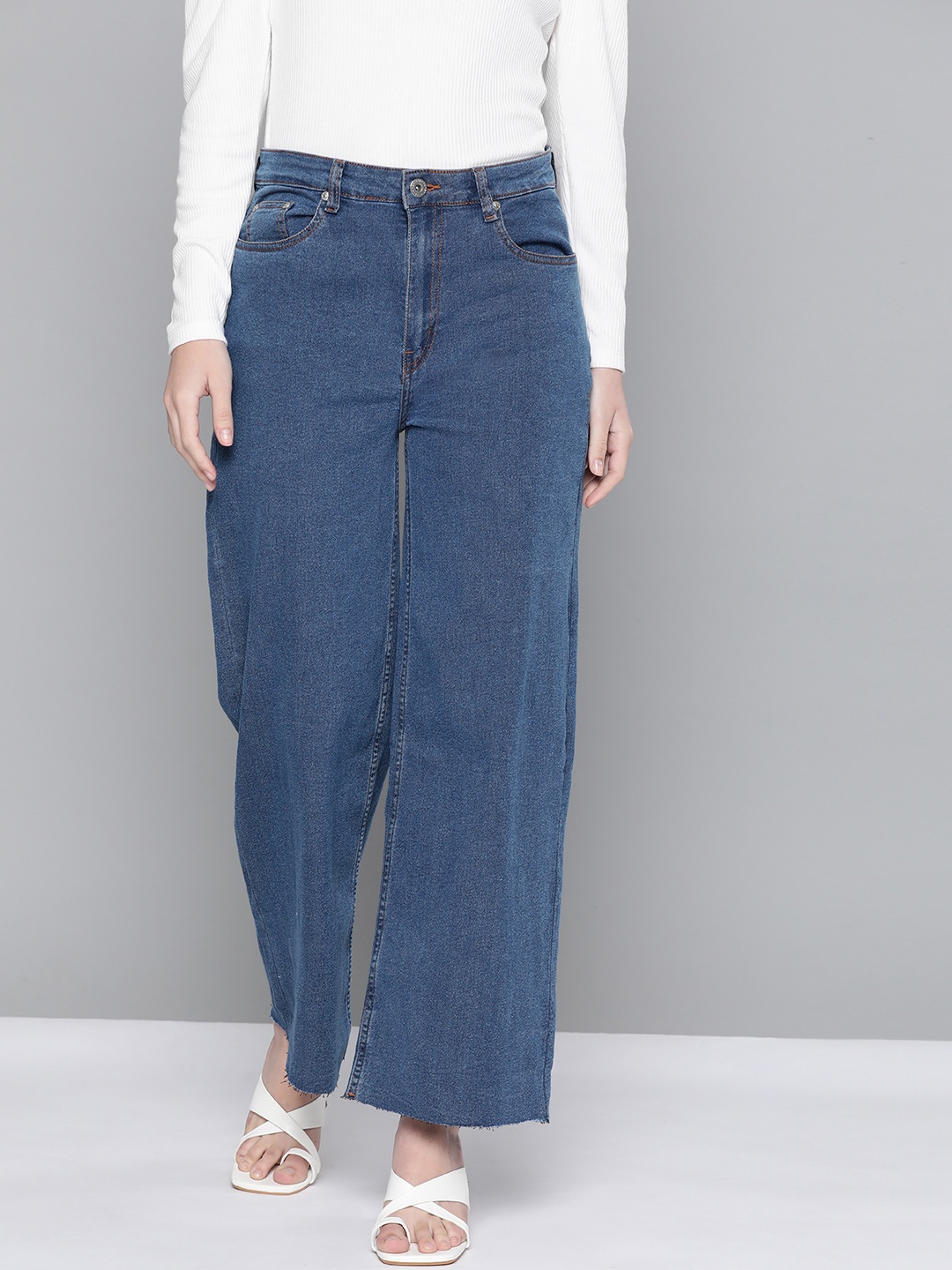 

Chemistry Women Blue Wide Leg Stretchable Jeans