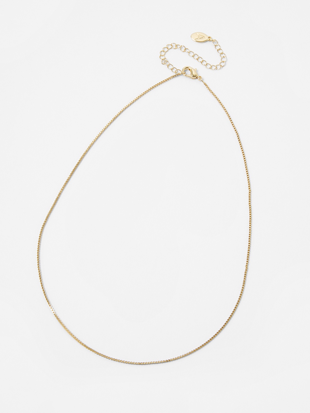 

Accessorize London Metal Brass-Plated Box Chain Necklace, Gold