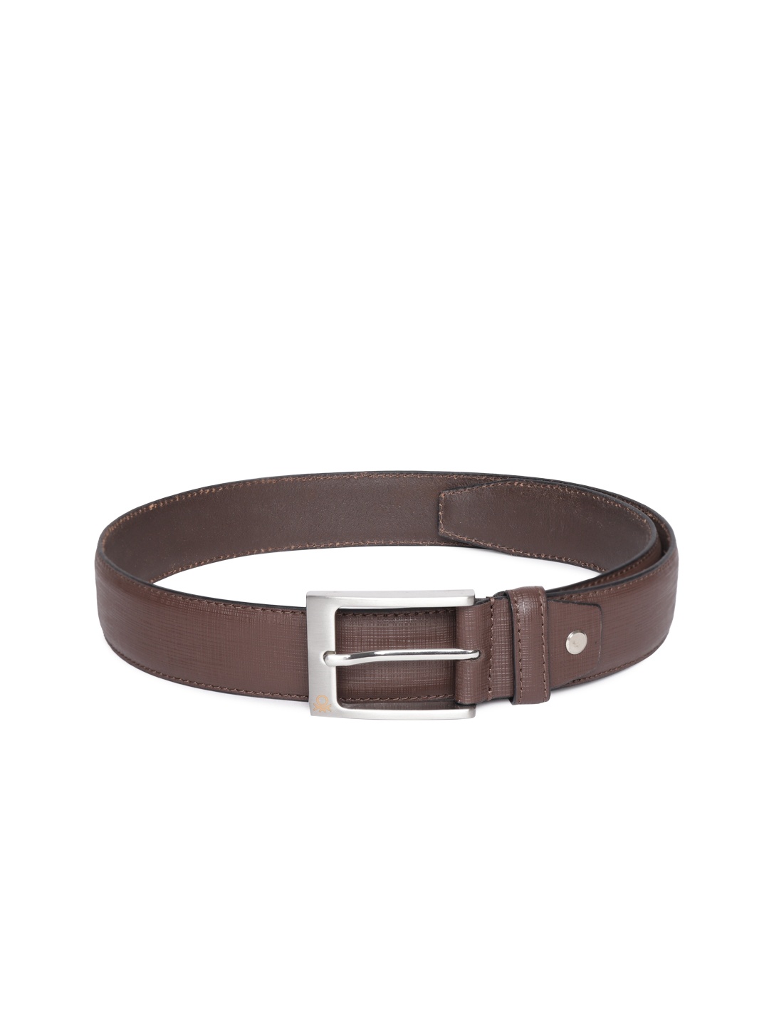

United Colors of Benetton Men Coffee Brown Textured Leather Belt