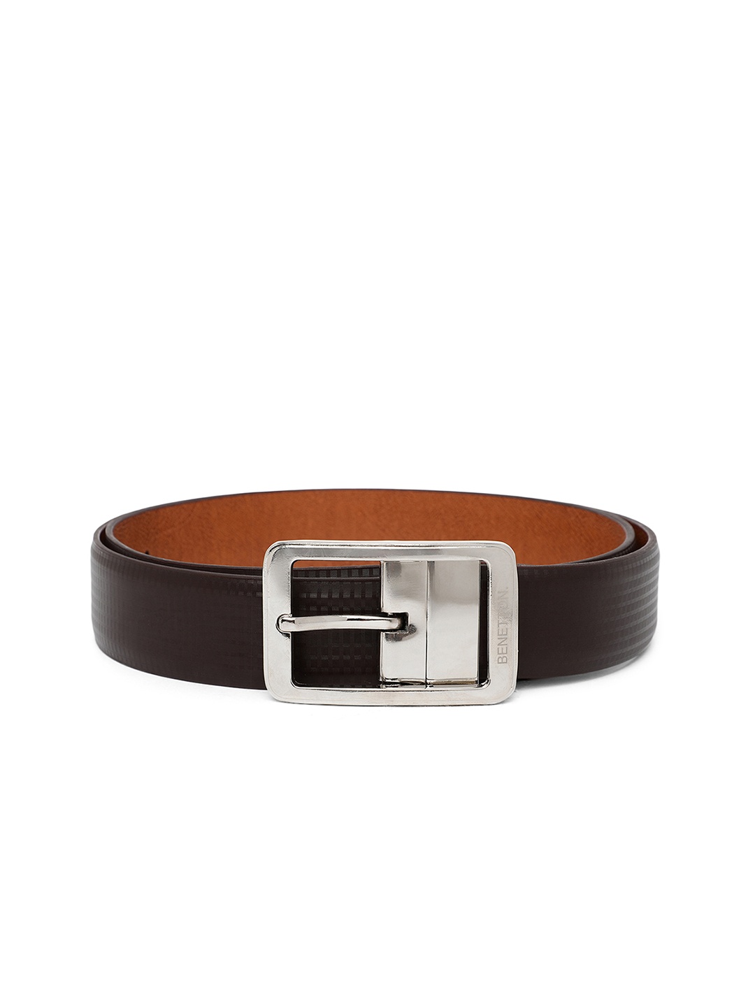 

United Colors of Benetton Men Brown Textured Reversible Formal Belt