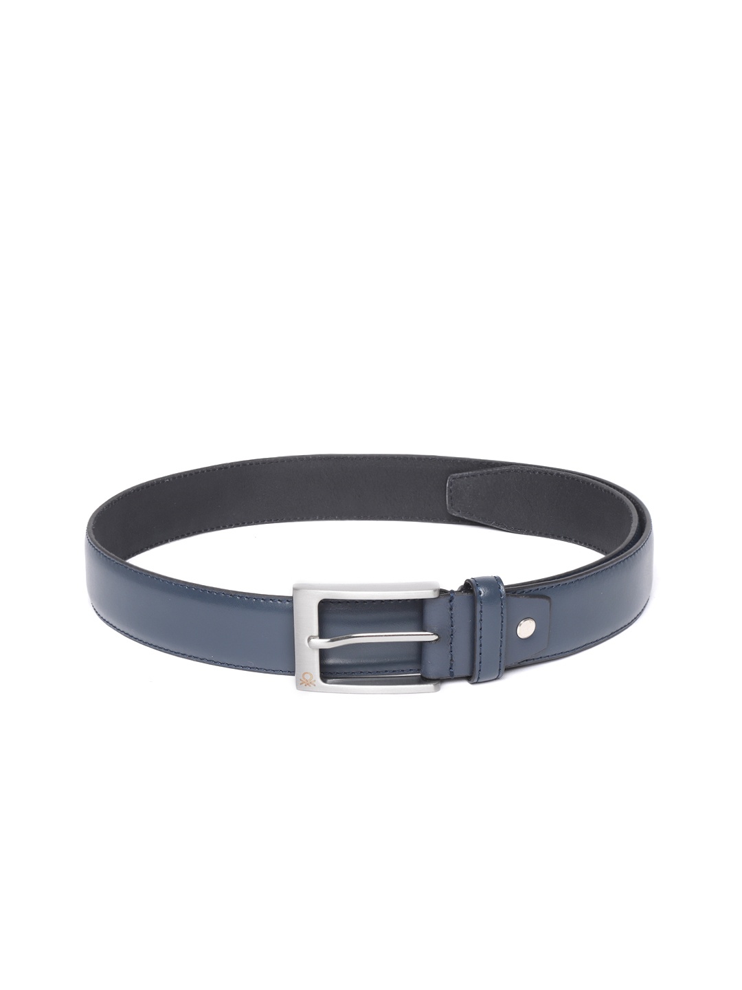

United Colors of Benetton Men Navy Blue Solid Leather Formal Belt