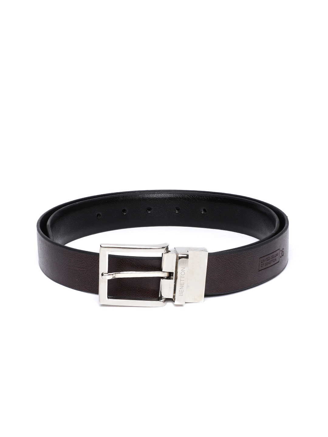 

United Colors of Benetton Men Coffee Brown & Black Reversible Formal Belt
