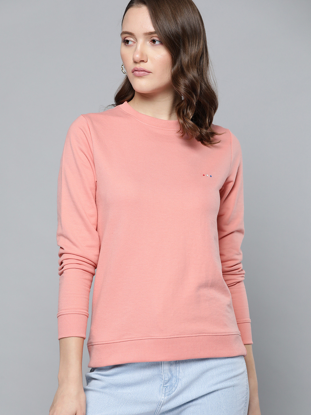 

Harvard Women Pink Solid Pullover Sweatshirt