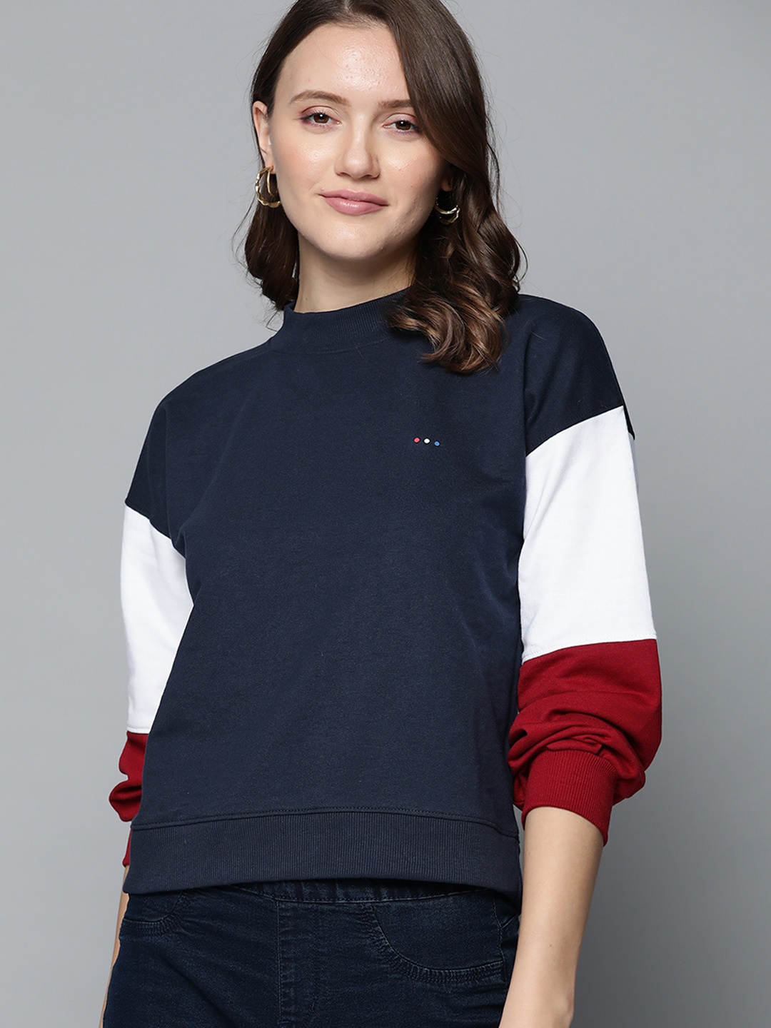 

Harvard Women Navy Blue solid Sweatshirt