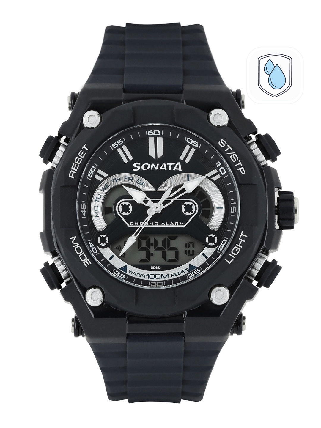 

Sonata Men Ocean Series Navy Analogue & Digital Watch 77030PP03J, Navy blue