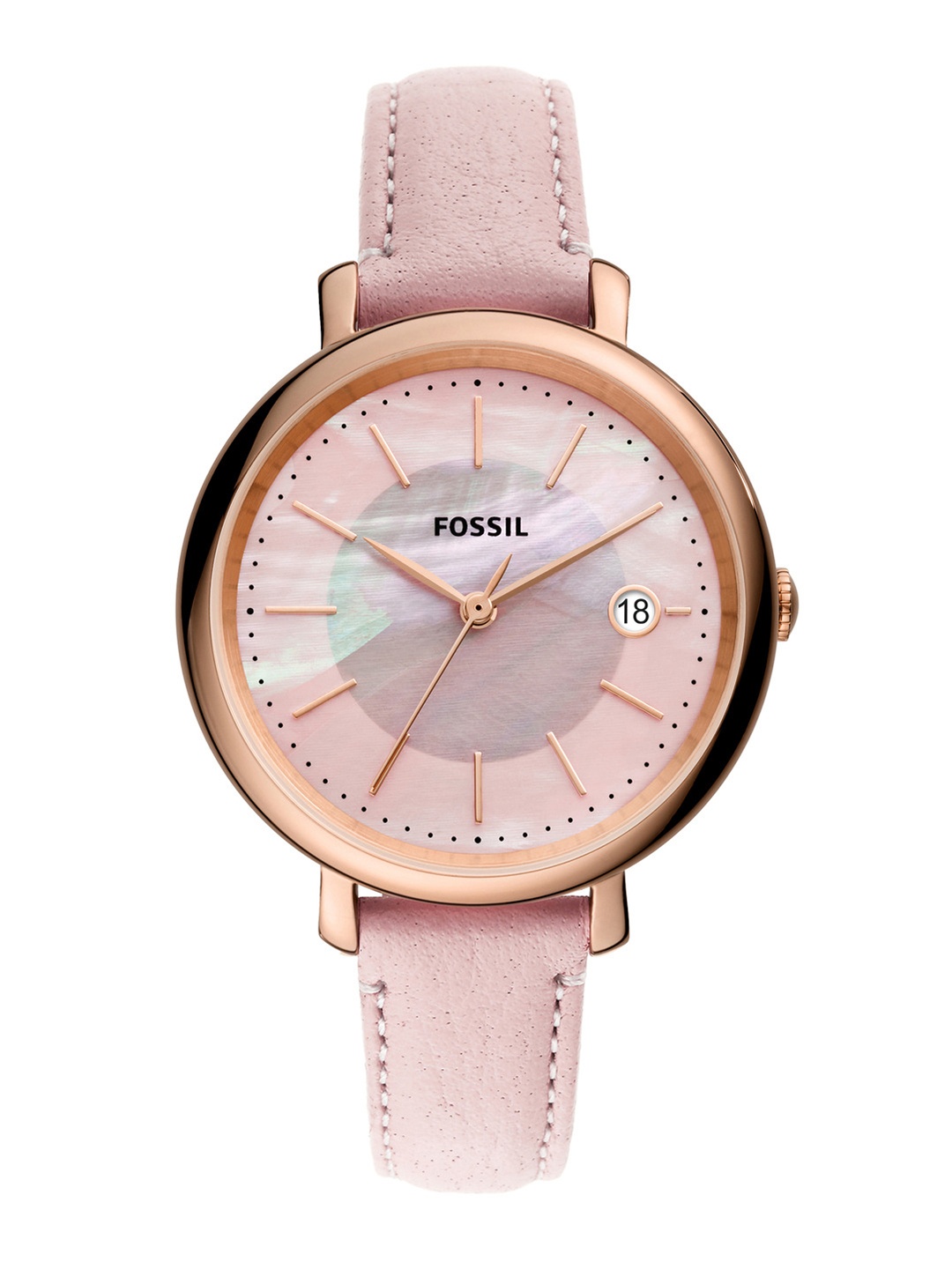 

Fossil Women Pink Dial & Pink Leather Straps Analogue Watch ES5092