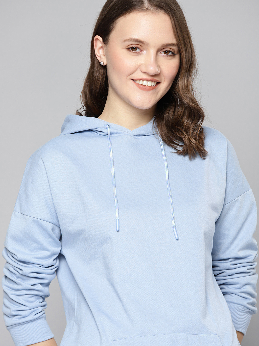 

Mast & Harbour Women Blue Hooded Sweatshirt