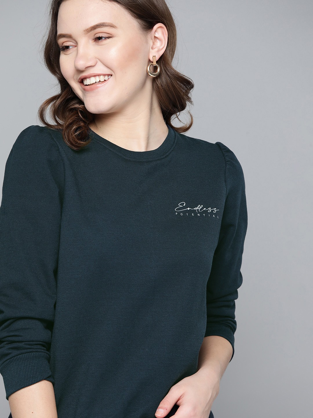 

Mast & Harbour Women Navy Blue Solid Sweatshirt