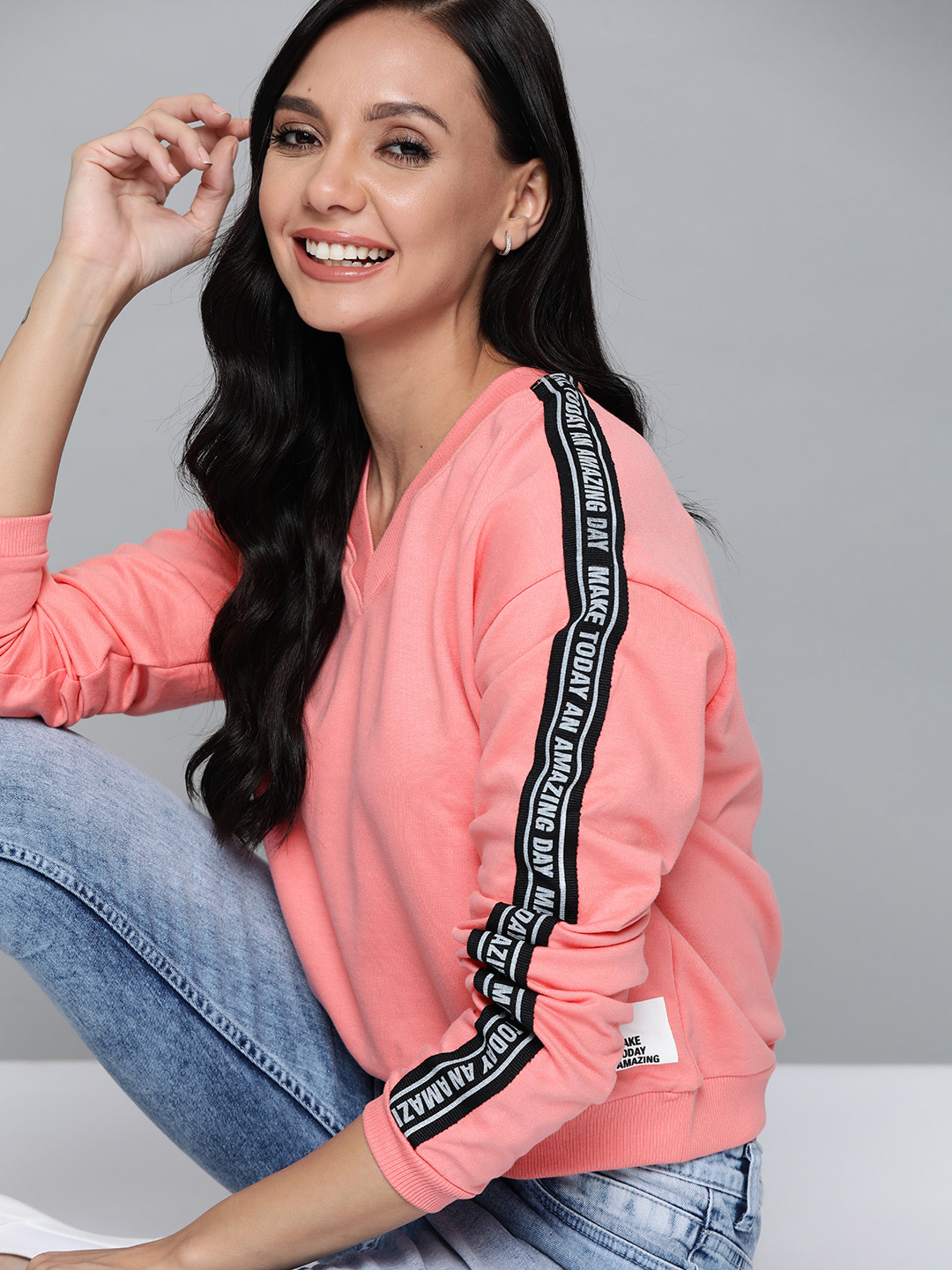 

Mast & Harbour Women Pink Solid Sweatshirt