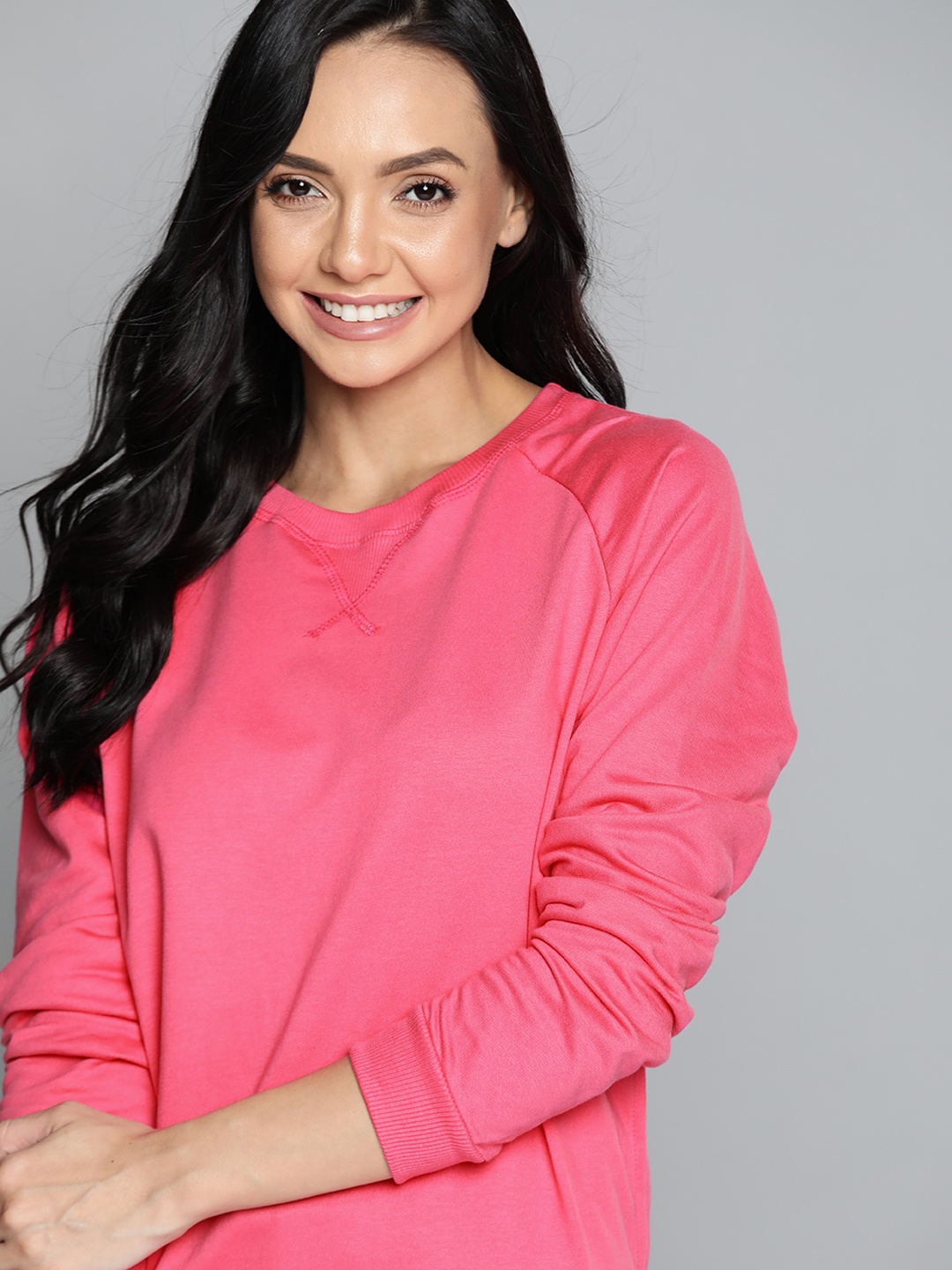 

Mast & Harbour Women Pink Solid Sweatshirt