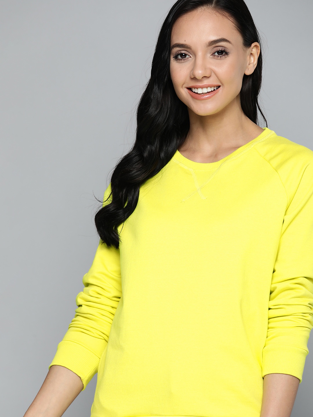 

Mast & Harbour Women Lime Green Solid Sweatshirt