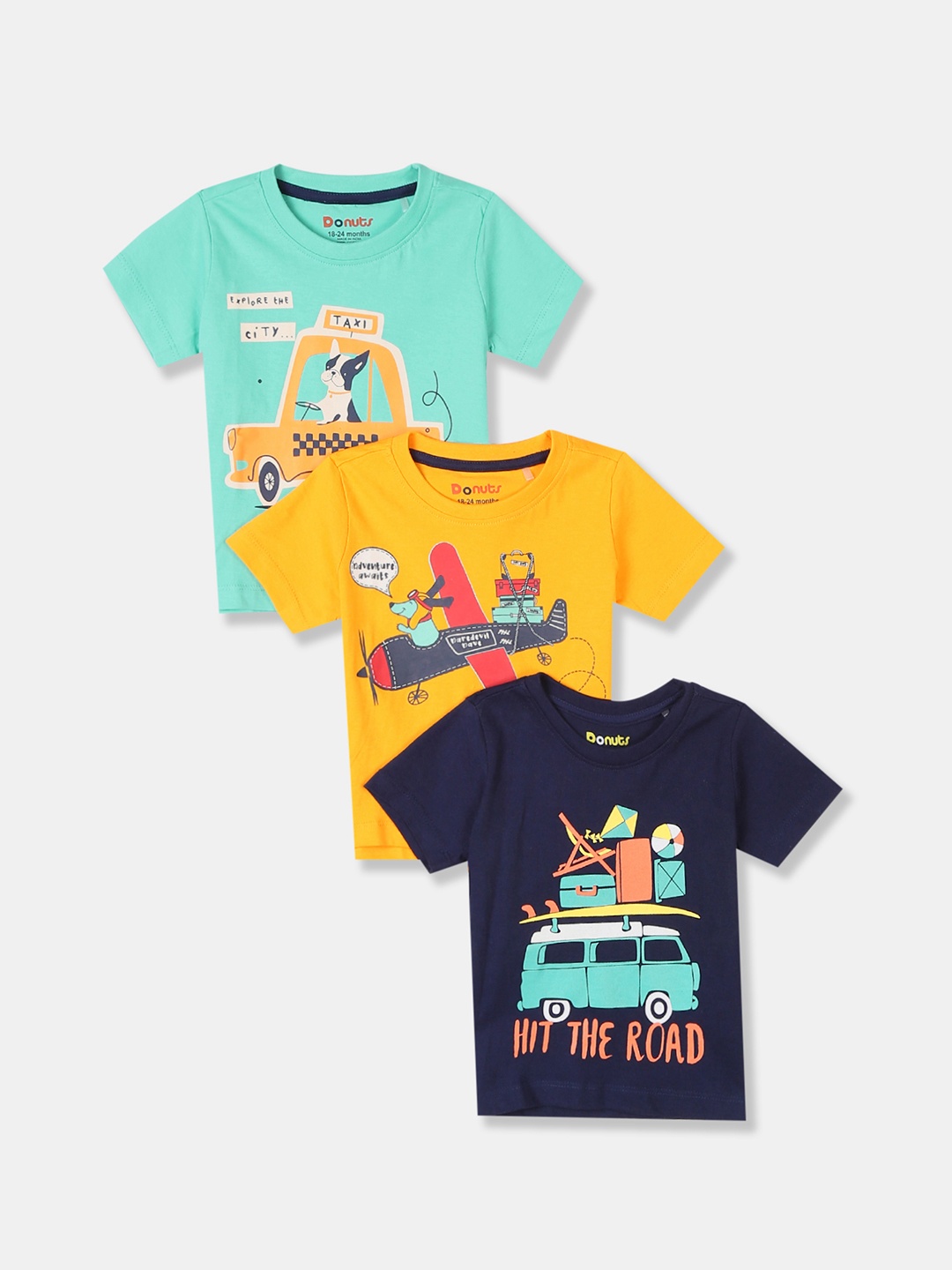 

Donuts Boys Multi 3 Printed Applique T-shirt