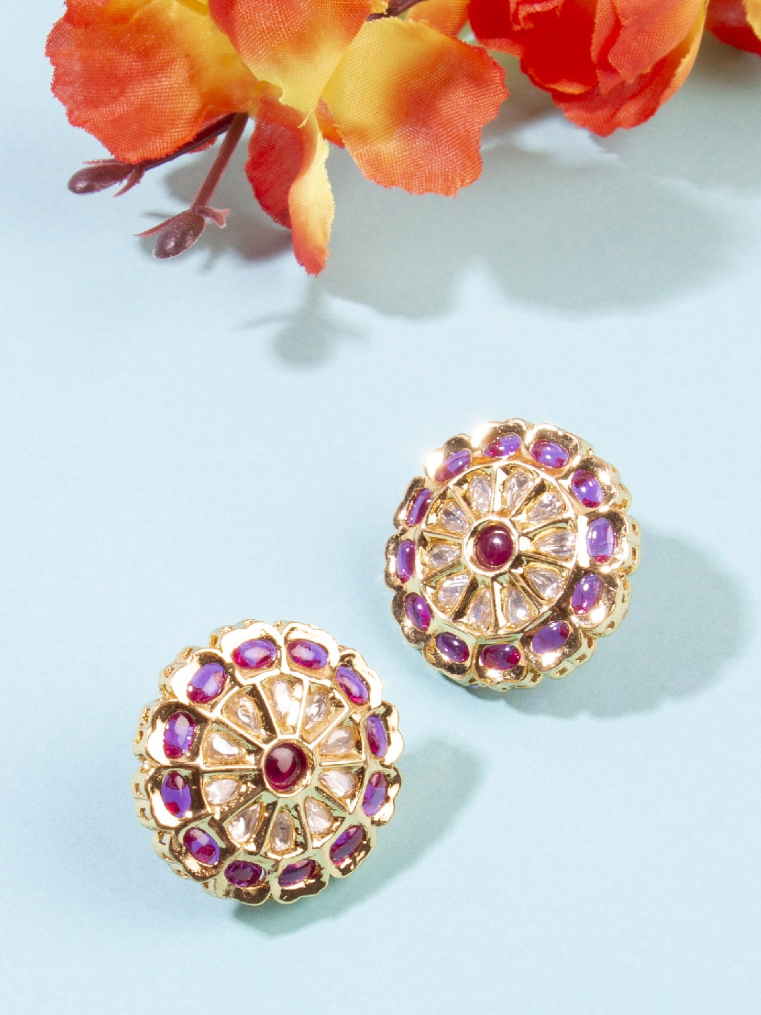 

AccessHer Gold Contemporary Studs Earrings