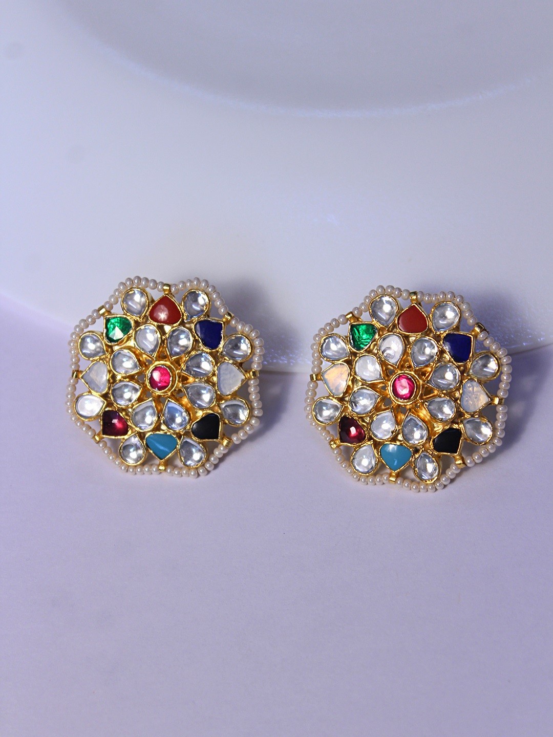 

AccessHer Gold Contemporary Studs Earrings