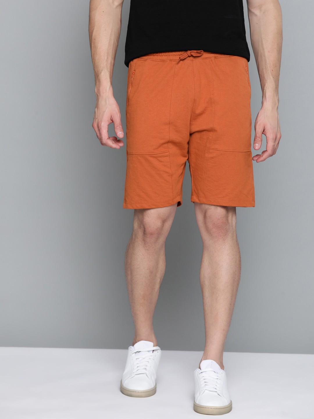 

Mast & Harbour Men Rust Orange Solid Regular Shorts