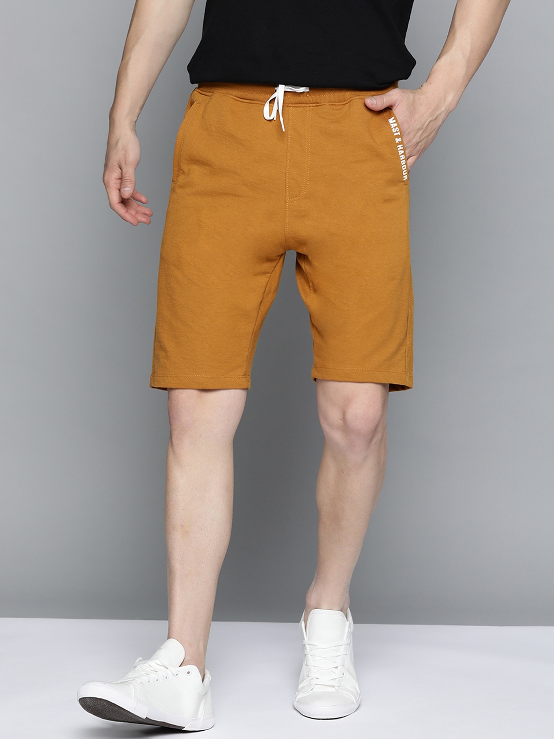 

Mast & Harbour Men Mustard Brown Shorts