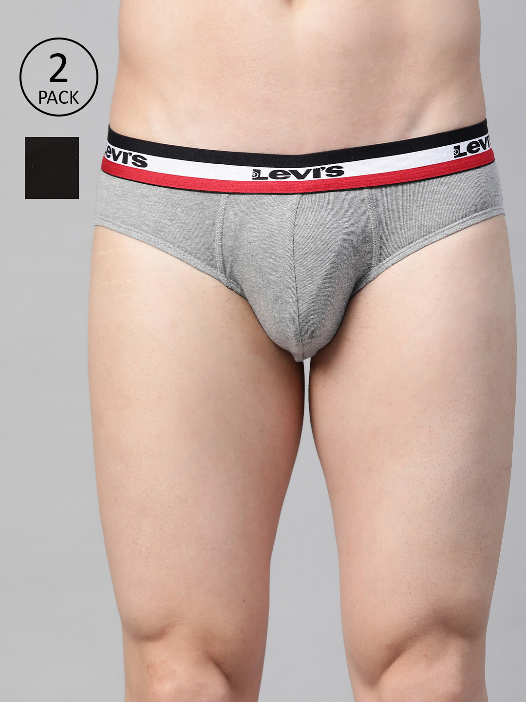 

Levis Men Pack of 2 Assorted Solid Briefs #02A