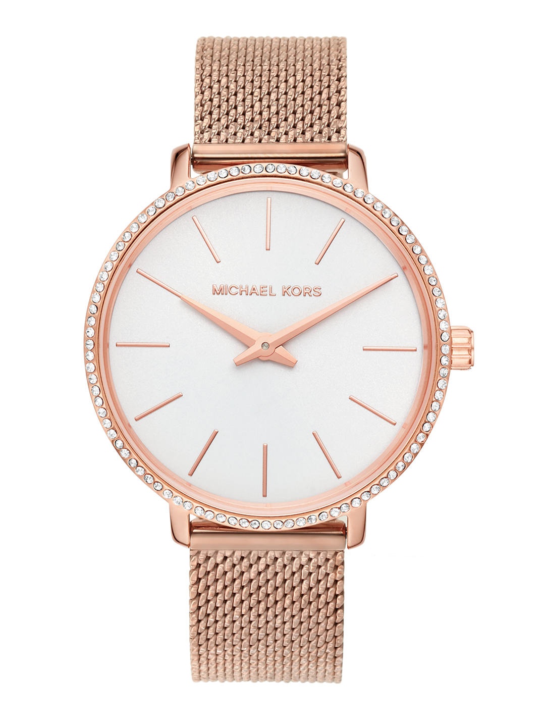 

Michael Kors Women White Dial & Rose Gold-Plated Straps Analogue Watch MK4588