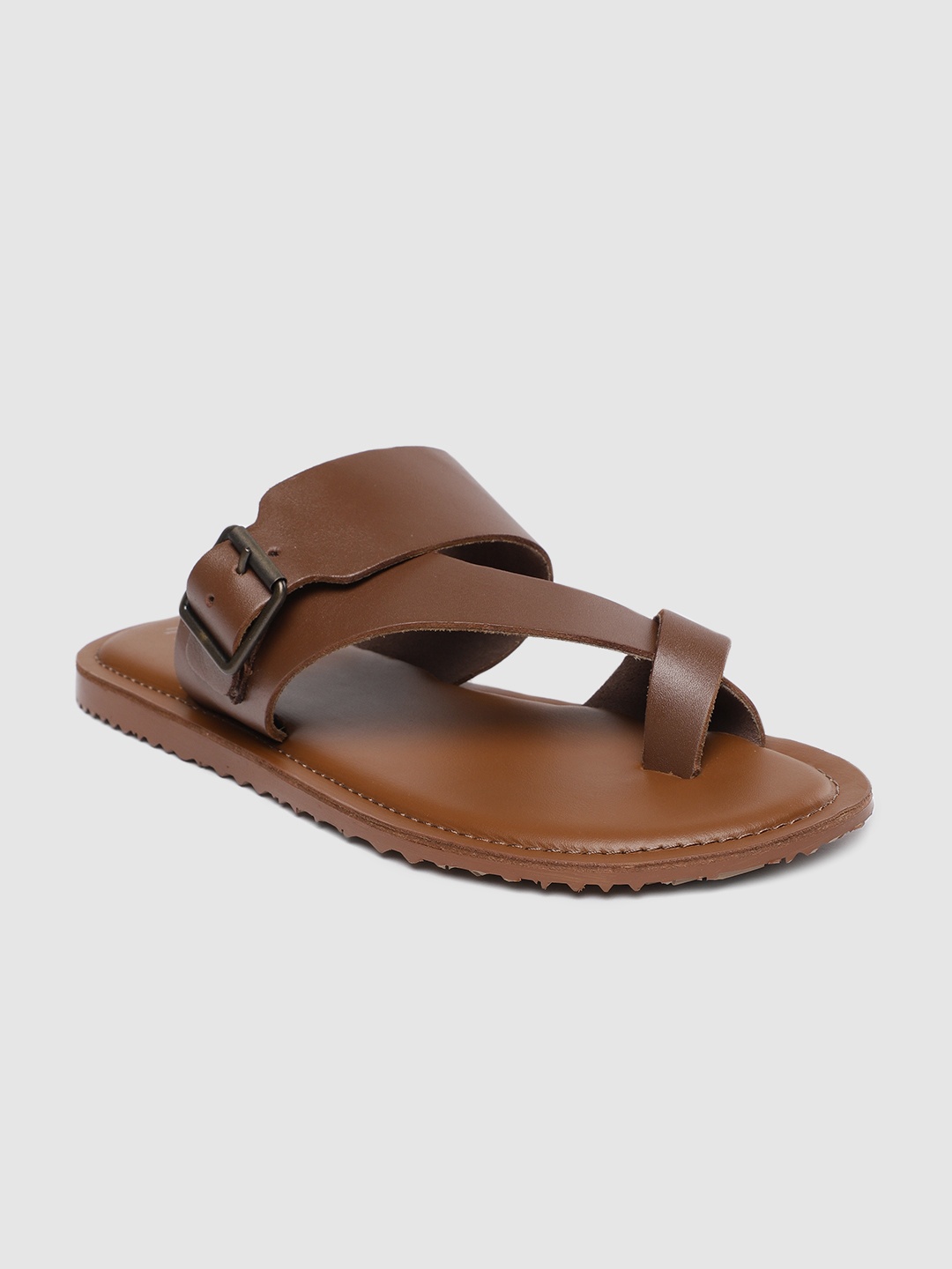 

Mast & Harbour Men Tan Leather Comfort Sandals
