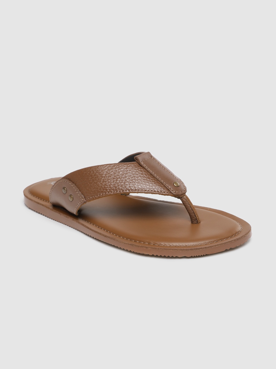 

Mast & Harbour Men Tan Leather Comfort Sandals