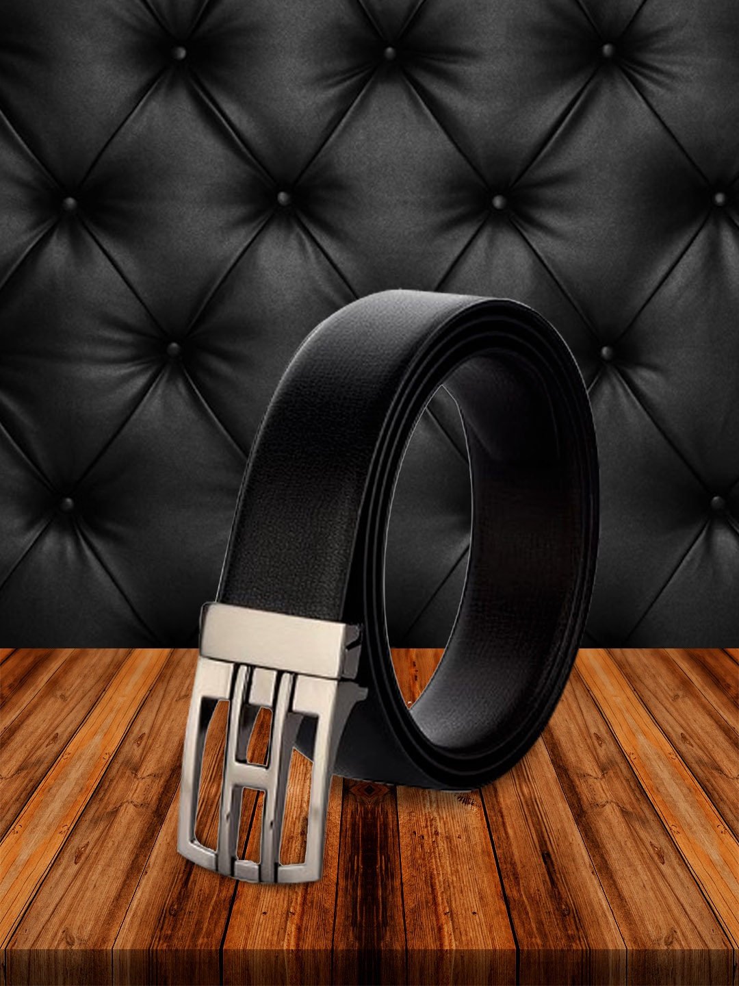 

Kastner Men Black Textured Reversible Belt