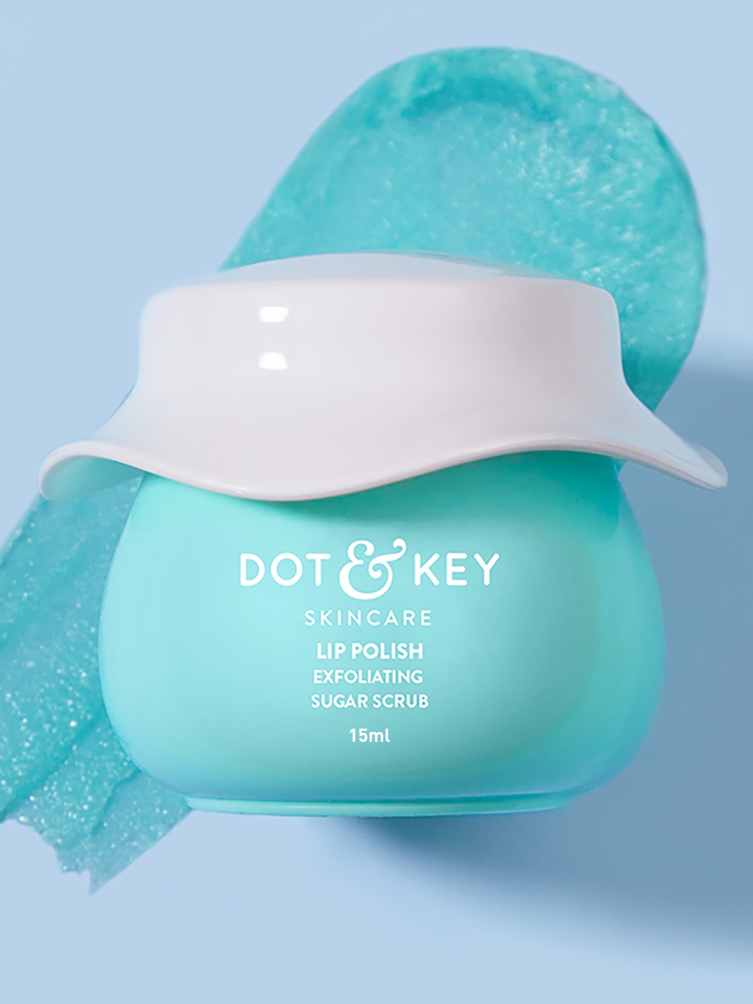 

DOT & KEY Mint Lip Polish Exfoliating Sugar Scrub with Cocoa & Peppermint Oil, Turquoise blue