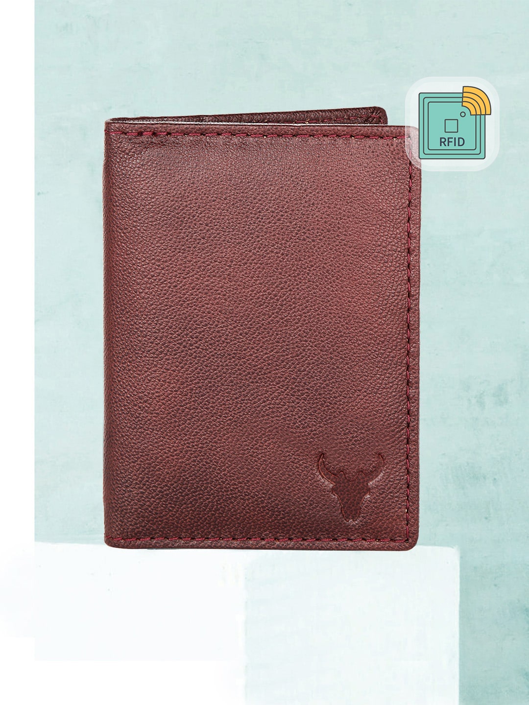 

NAPA HIDE Men Maroon Solid Leather Card Holder with RFID