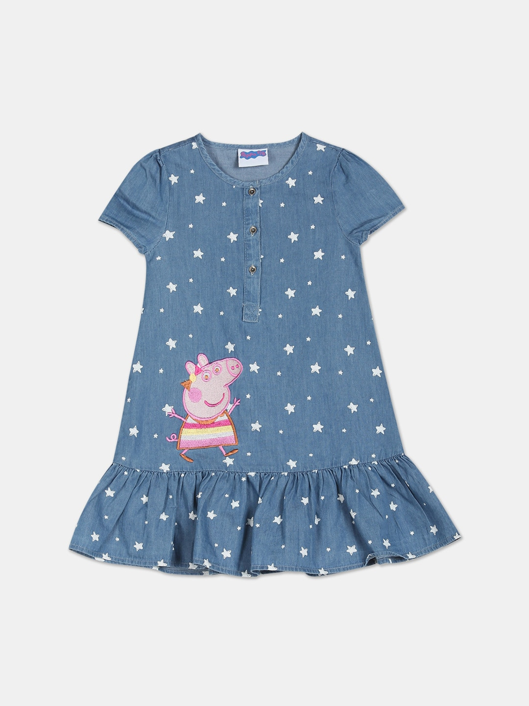 

Colt Blue Peppa Pig Embroidered Drop-Waist Dress
