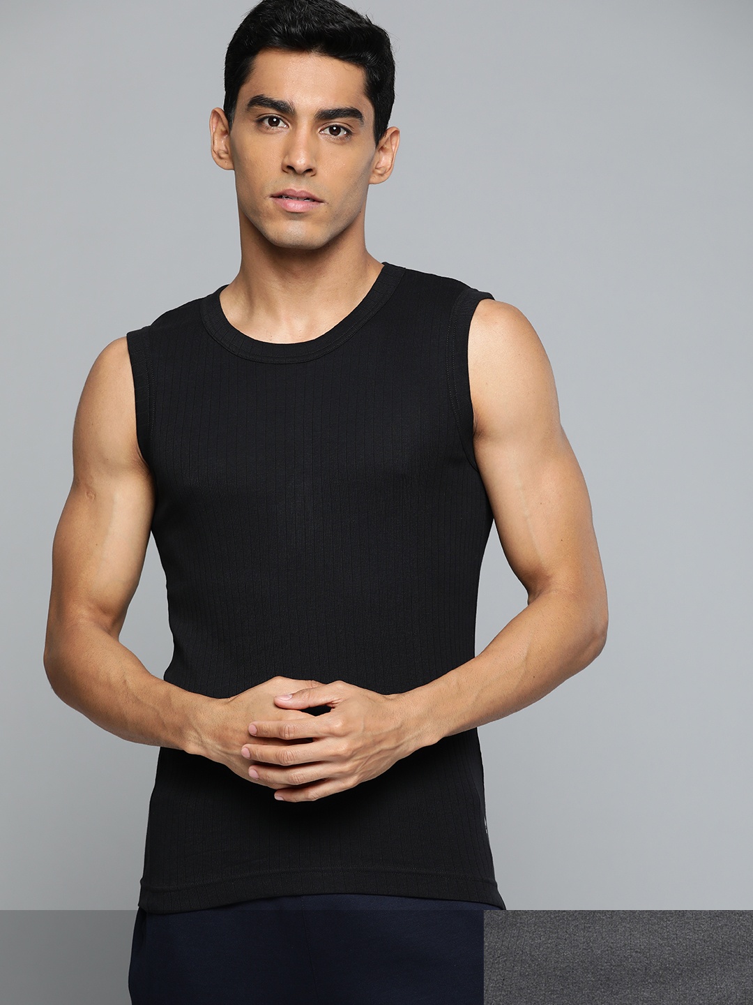 

Levis Men Pack of 2 Assorted Self-Striped Gym Vest