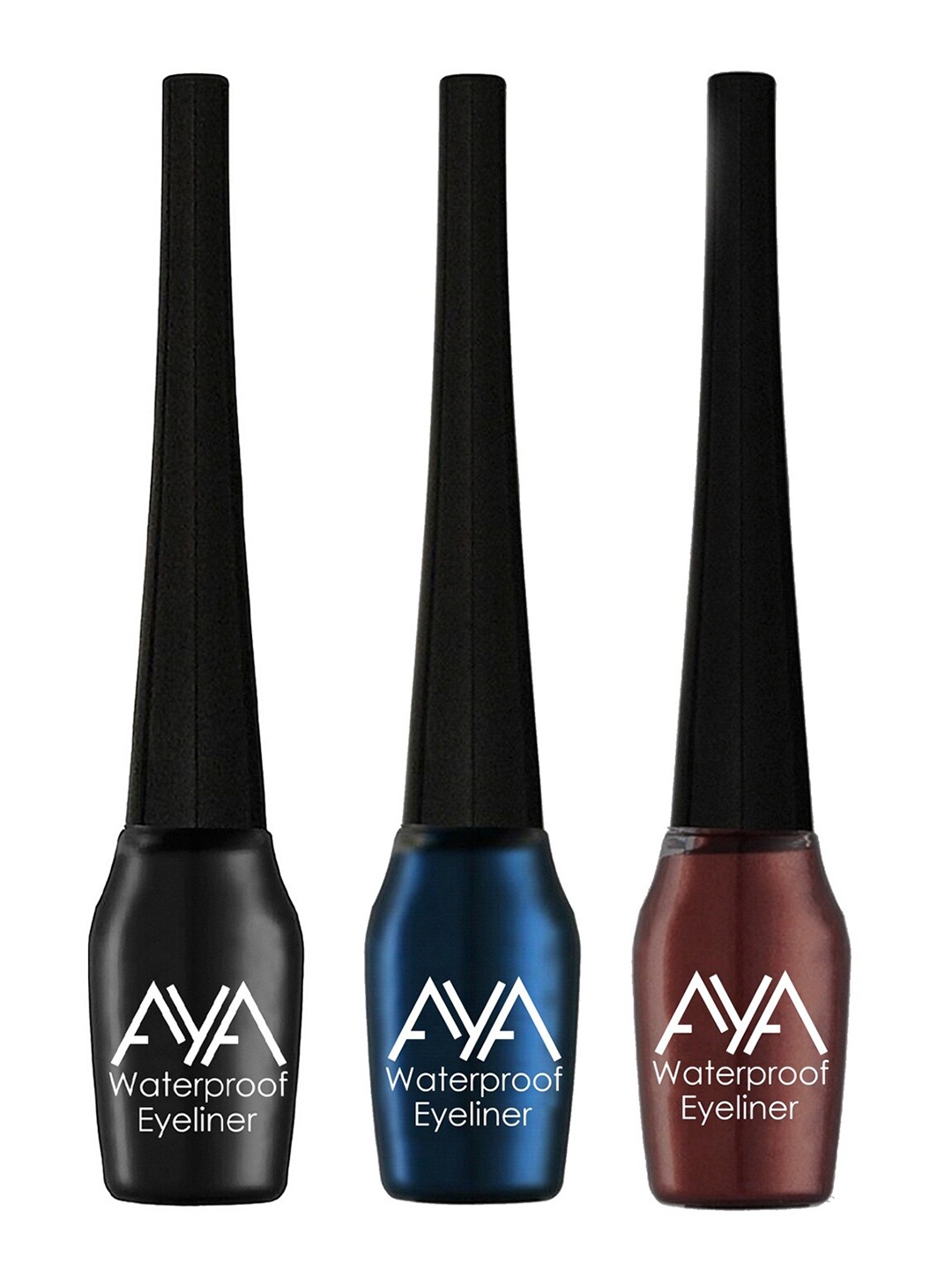 

AYA Set of 3 Waterproof Liquid Eyeliner - Black, Blue, Brown