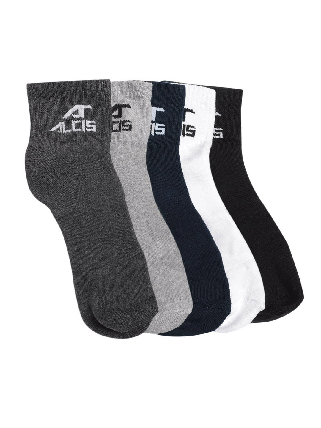 

Alcis Men Set of 5 Solid Ankle-Length Socks, Multi