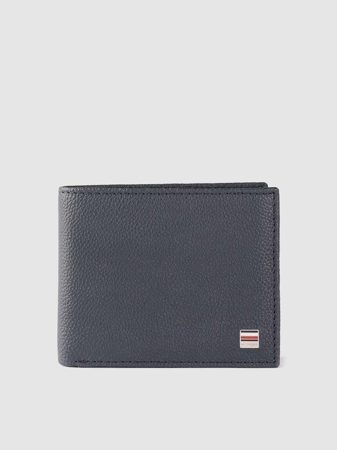 

Tommy Hilfiger Men Navy Blue Solid Leather Two Fold Wallet