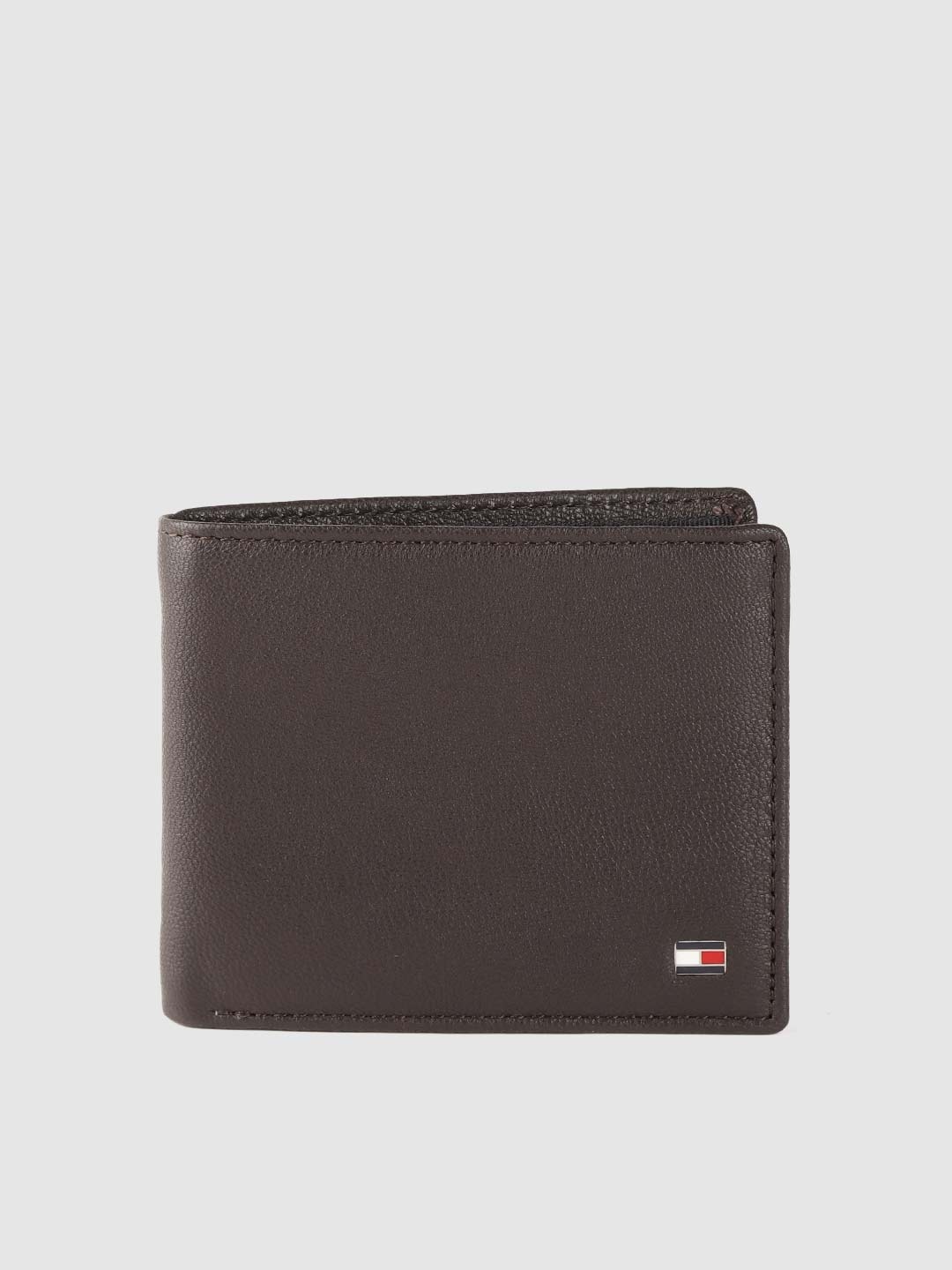 

Tommy Hilfiger Men Coffee Brown Solid Leather Two Fold Wallet