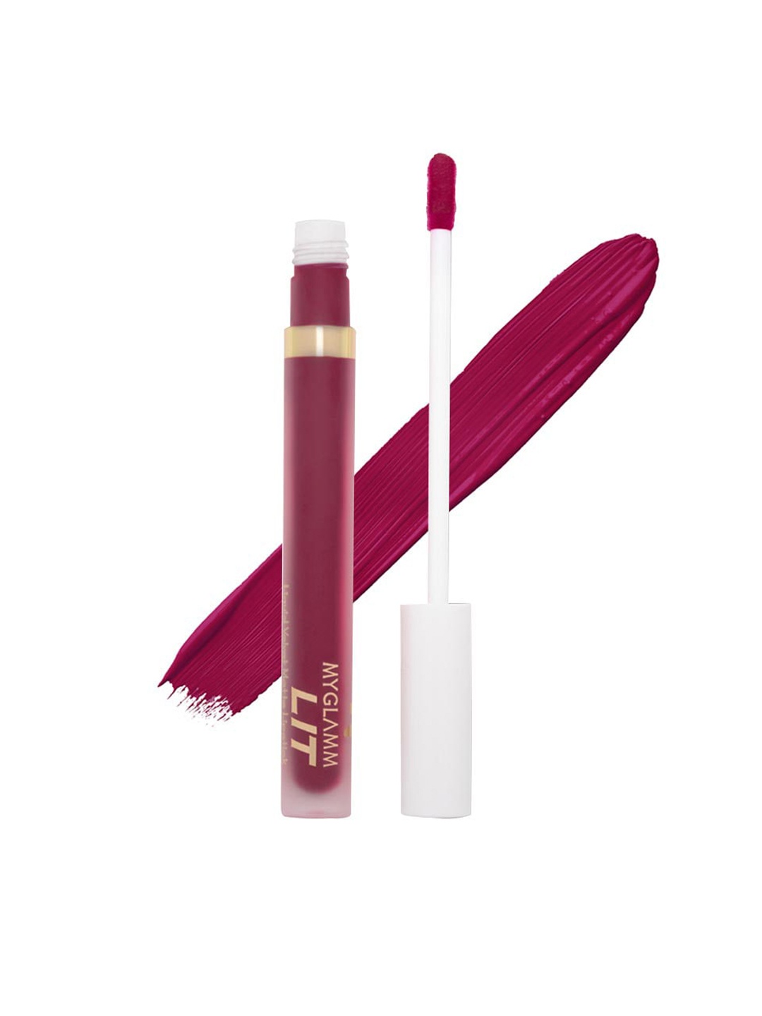 

MyGlamm LIT Liquid Velvet Matte Lipstick-Fake Id-3ml, Magenta