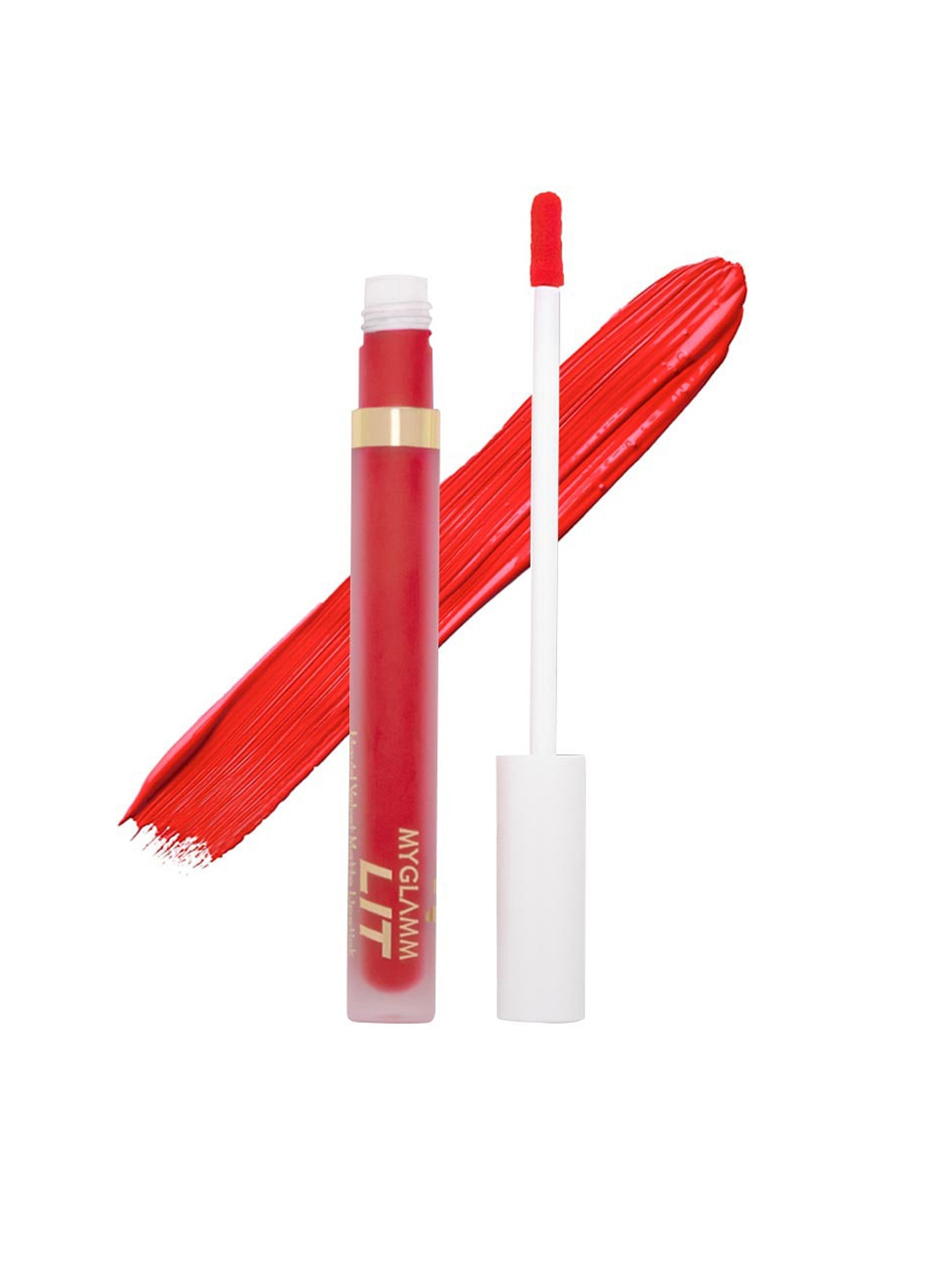

MyGlamm LIT Liquid Velvet Matte Lipstick-Idgaf-3ml, Red
