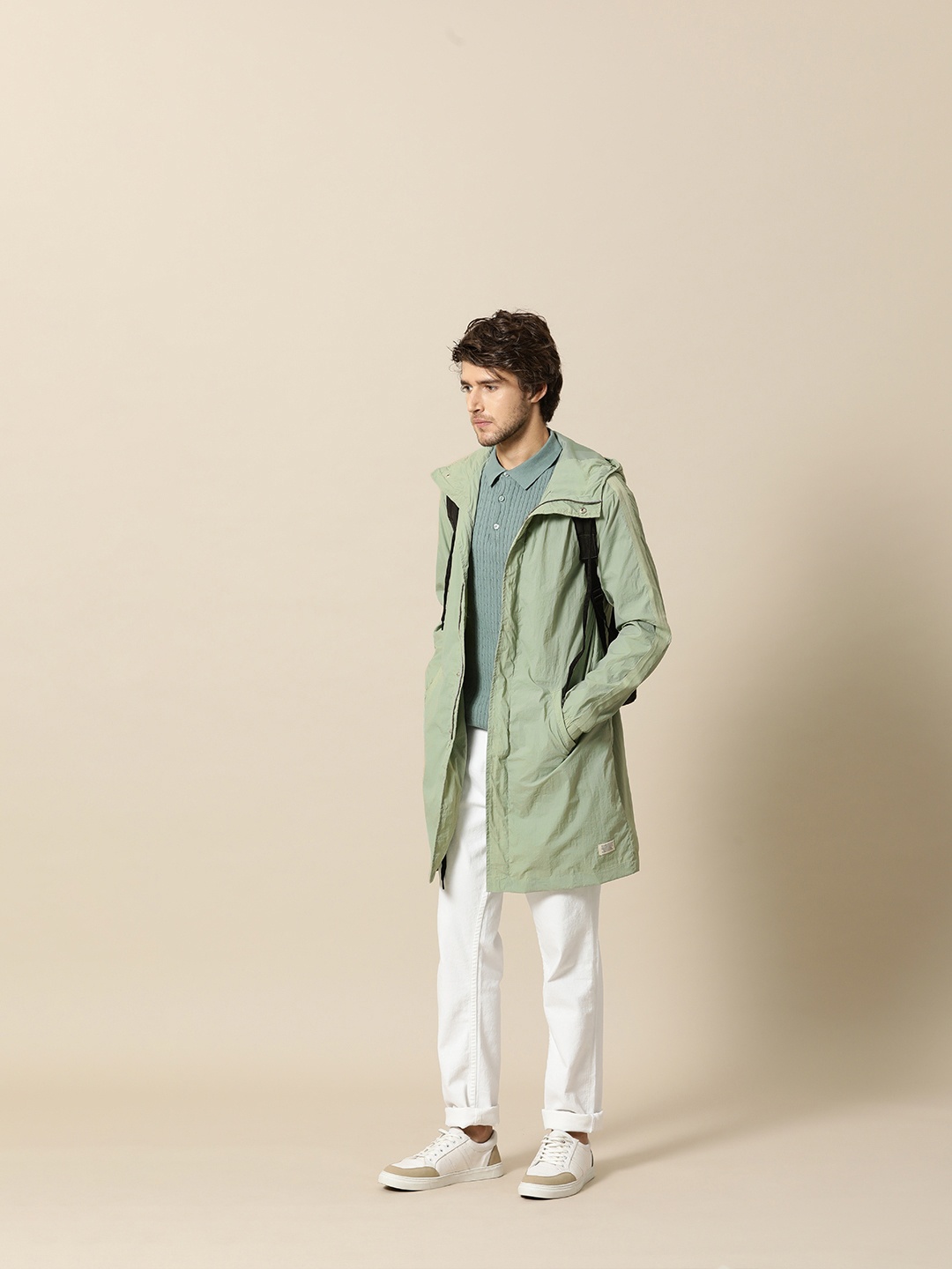 

Mr Bowerbird Men Green Solid Longline Tailored Jacket