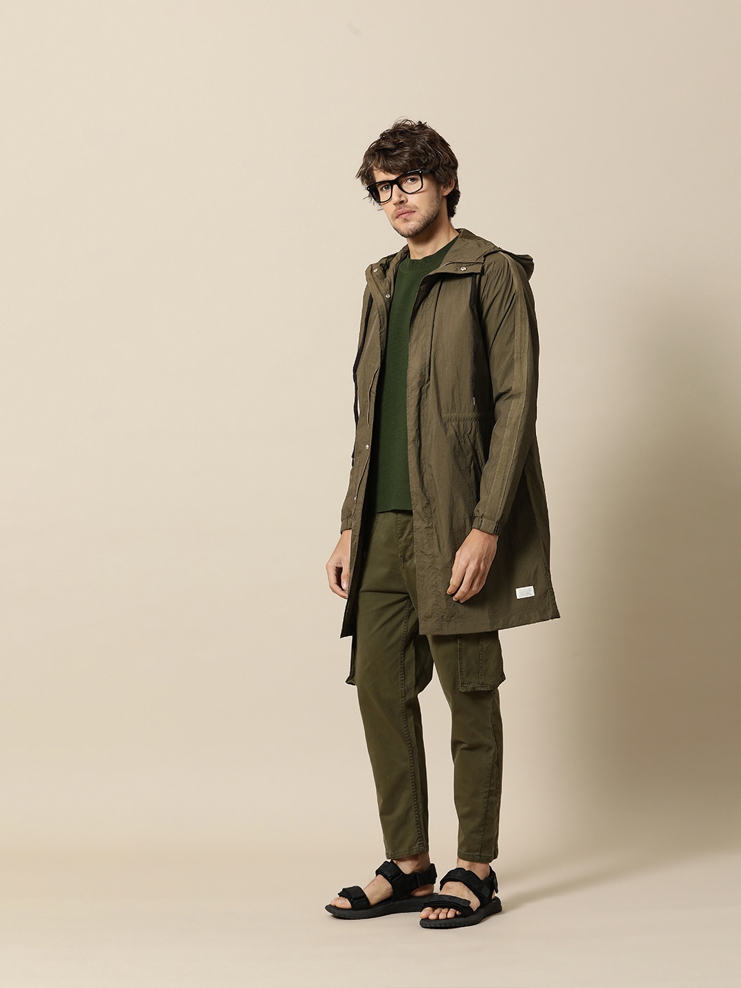 

Mr Bowerbird Men Olive Green Solid Tailored Fit Longline Tailored Jacket