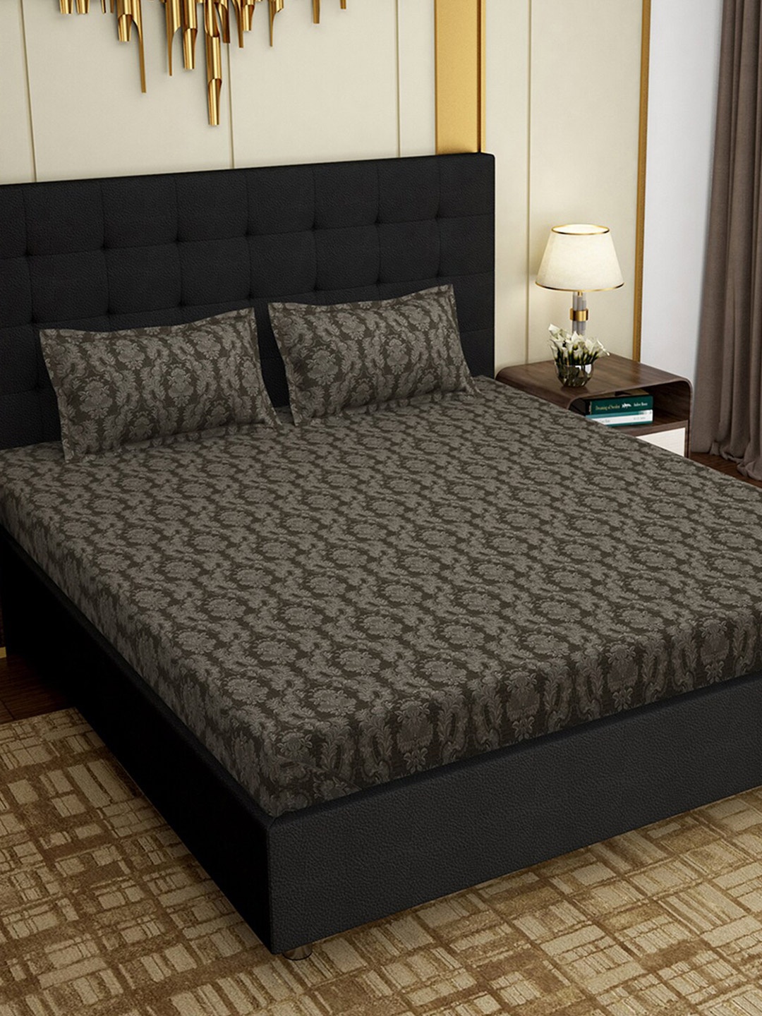 

PAVO Grey 300 TC King Bedsheet with 2 Pillow Covers