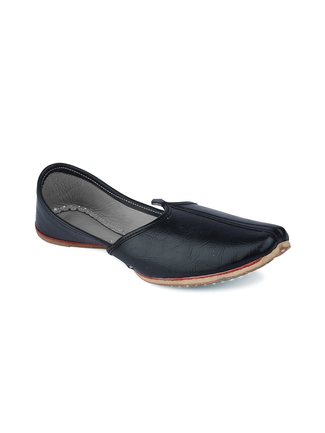 

DESI COLOUR Men Black Leather Mojaris