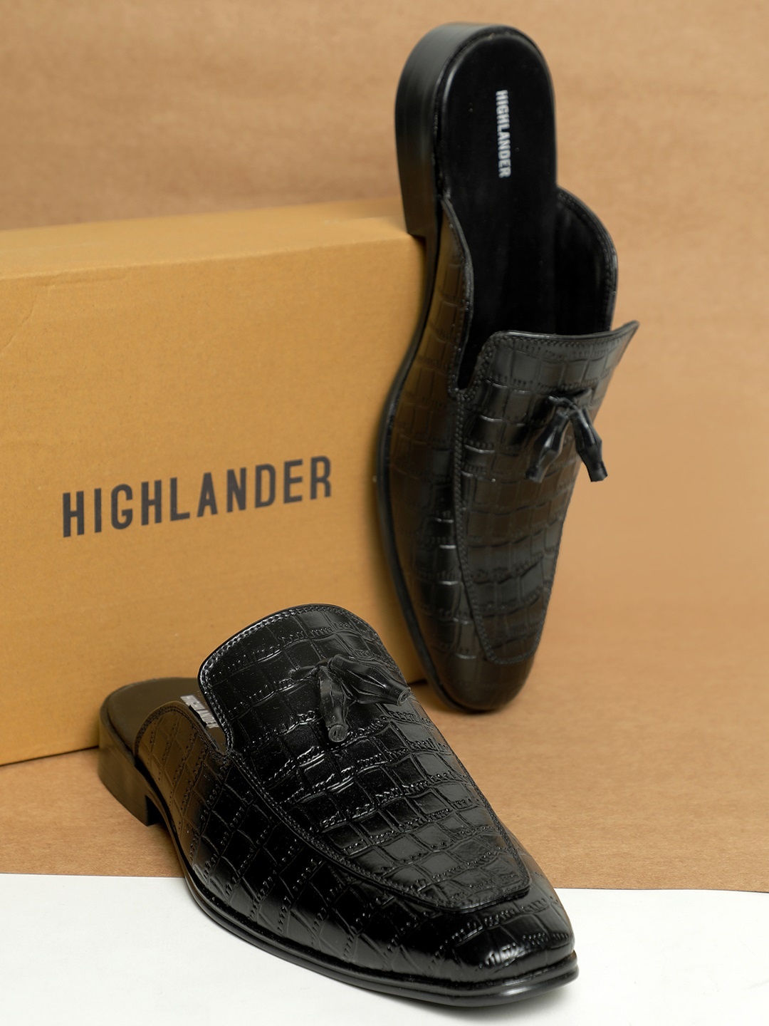 

HIGHLANDER Men Formal Mules, Black